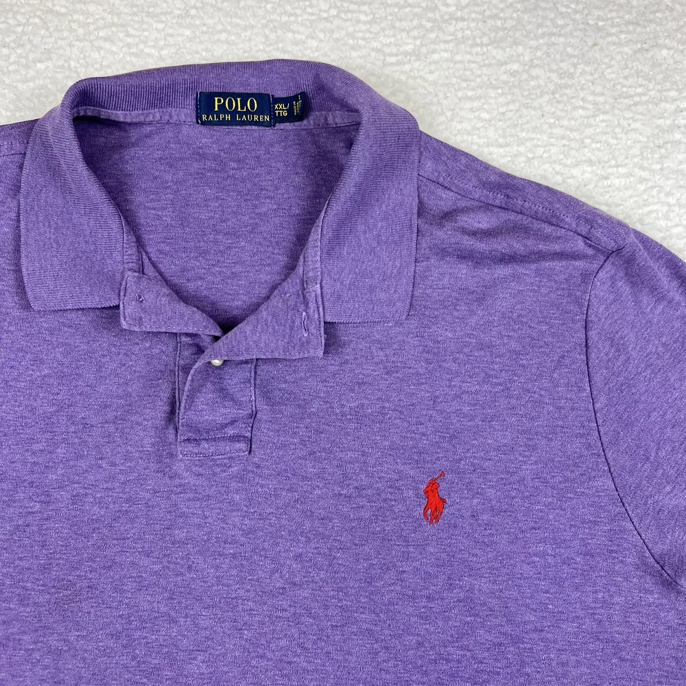 Polo Ralph Lauren Shirt Mens XXL Purple Short Sleeve Logo Preppy Pony Cotton